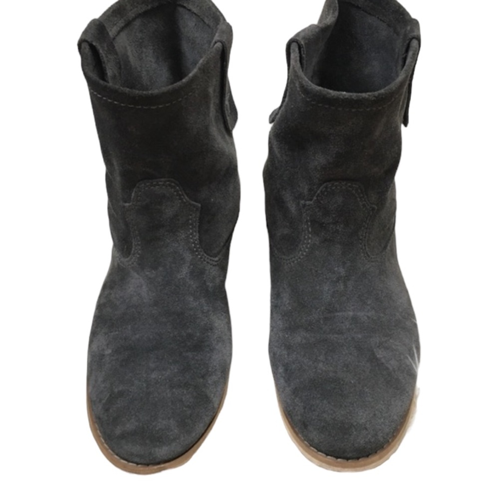 Ecote Suede Pull-On Round Toe Ankle Booties